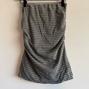 Sundry Stripe Mini Skirt with side Ruching and Slit Size 1/Small